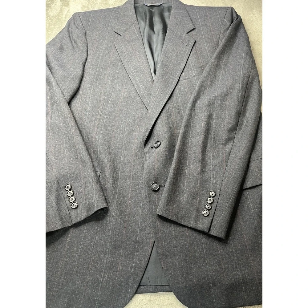Kuppenheimer Mens Classic‎ Gray Pinstripe Wool Suit Blazer Jacket 44